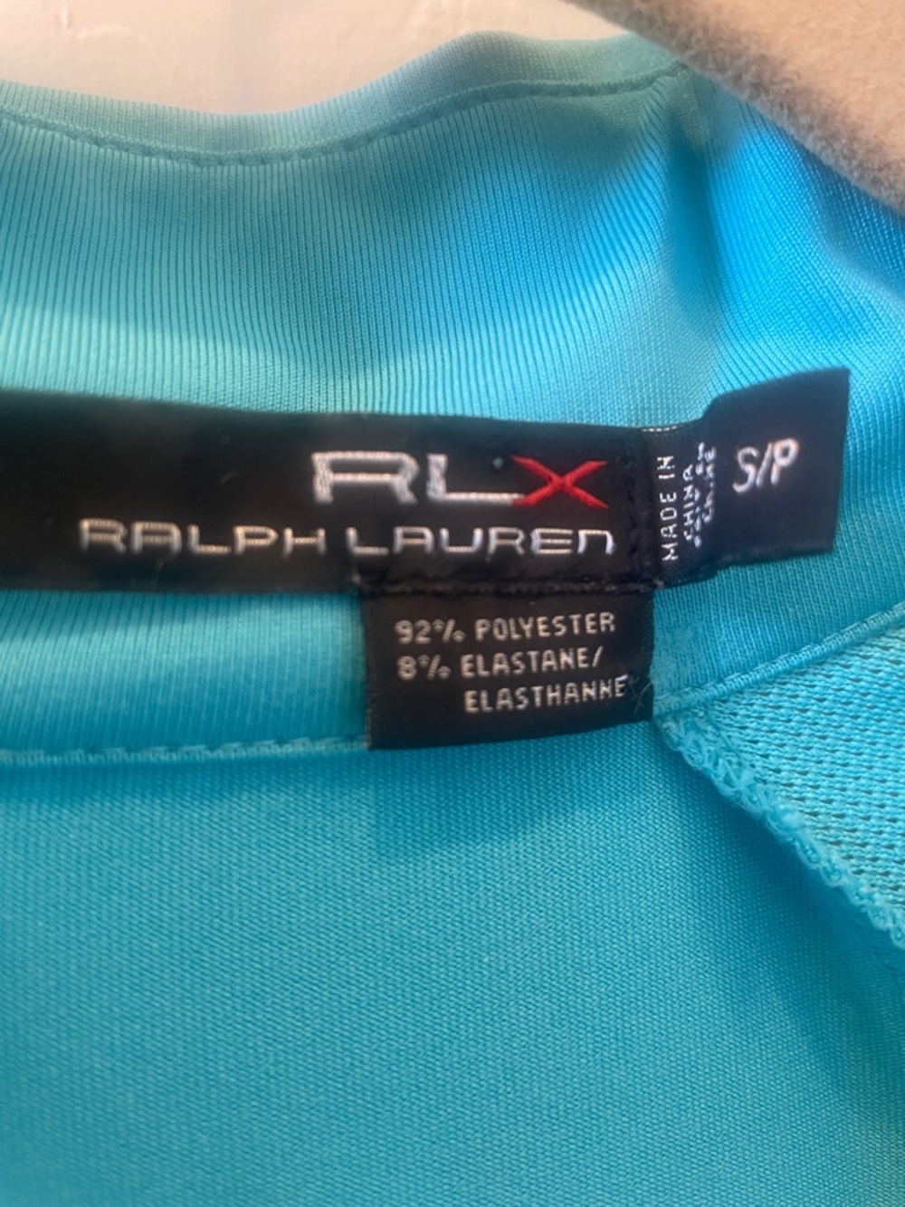 Size S RLX Ralph Lauren Sporty Aqua Blue Short-Sleeve Zip Mock Neck Top - Picture 2 of 6
